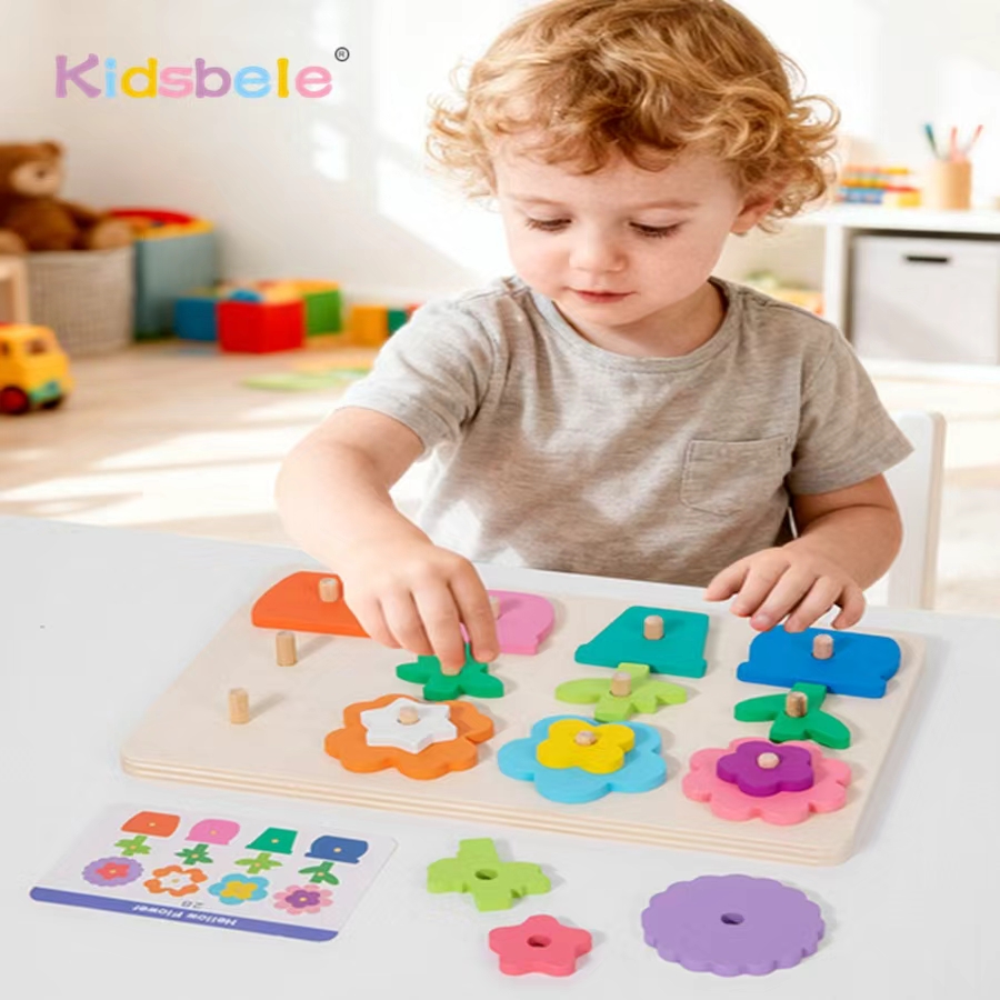 Board Game Nature - Montessori DIY Wooden Flower Puzzle Board