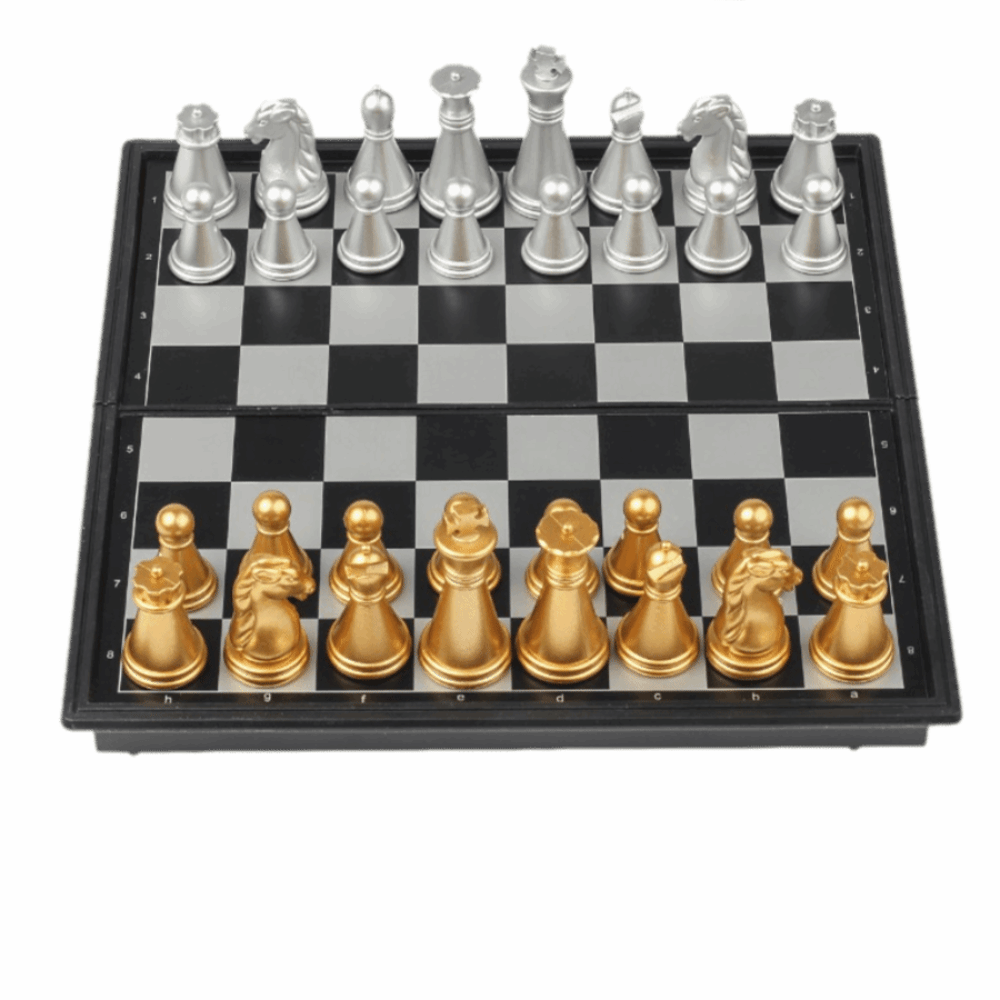Magnetic Travel Chess - Pocket Size Gold Silver Mini Chess