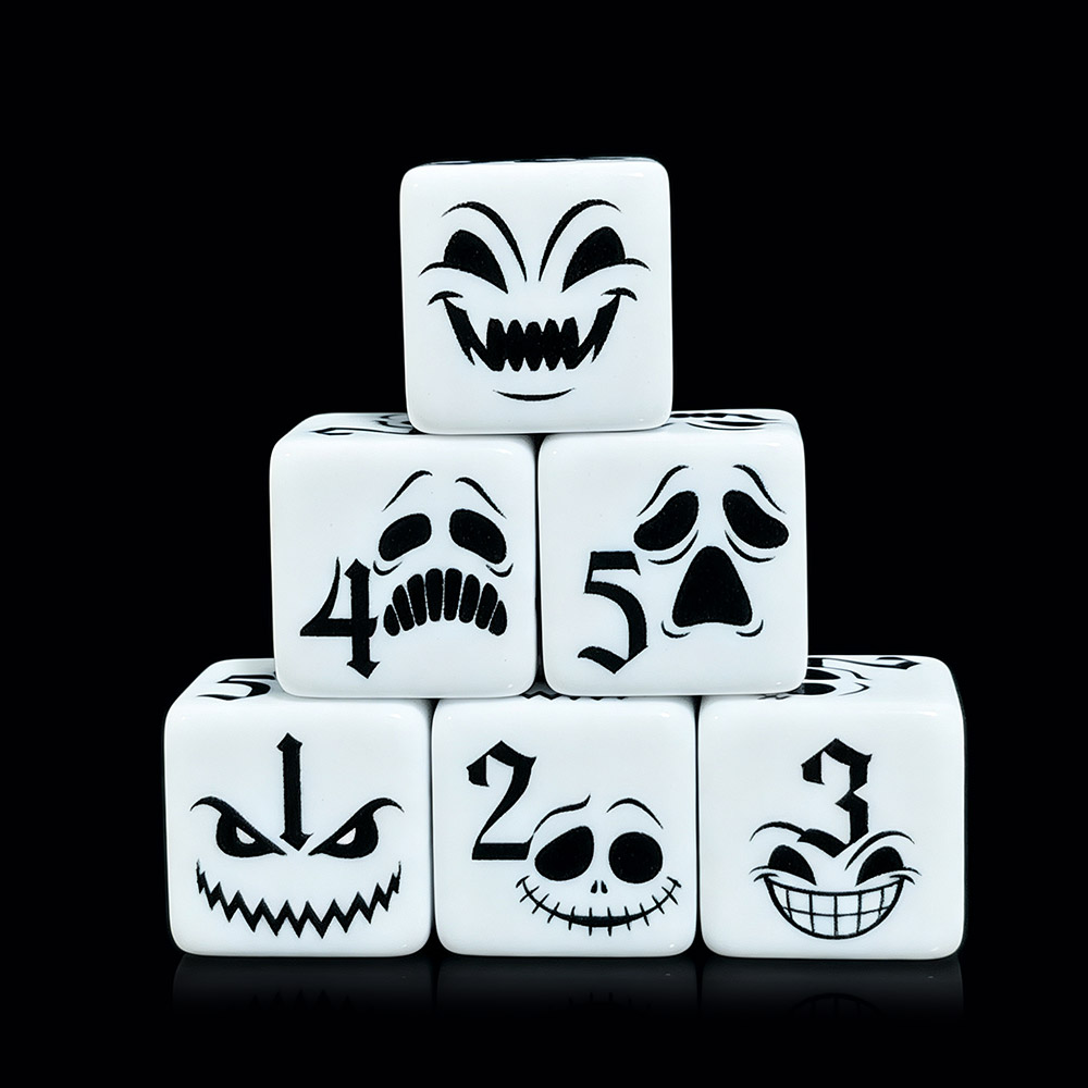 Board Game Horror - 12Pcs Halloween Horror Ghost Face D6