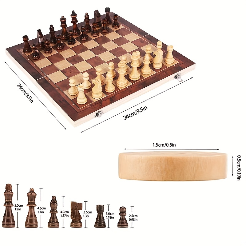 3 in 1 Chess Board, Folding Wo - Magnetic Travel Chess review and price